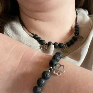 Aroma-Armband Pfote mit Lavasteinen
